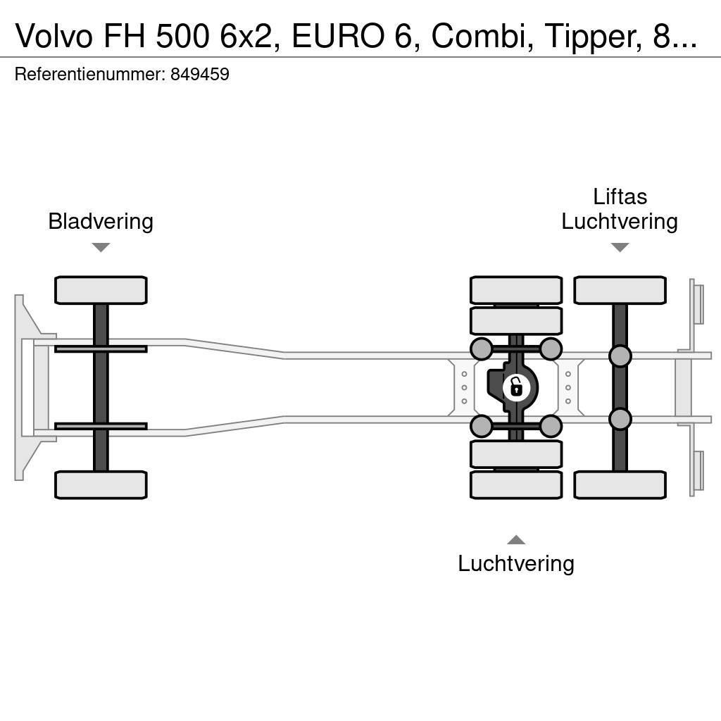 Volvo FH 500 6x2, EURO 6, Combi, Tipper, 84 M3 Kipper