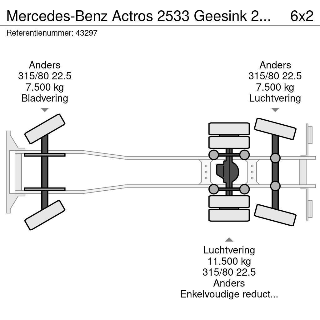 Mercedes-Benz Actros 2533 Geesink 23m³ GHC Vuilniswagens