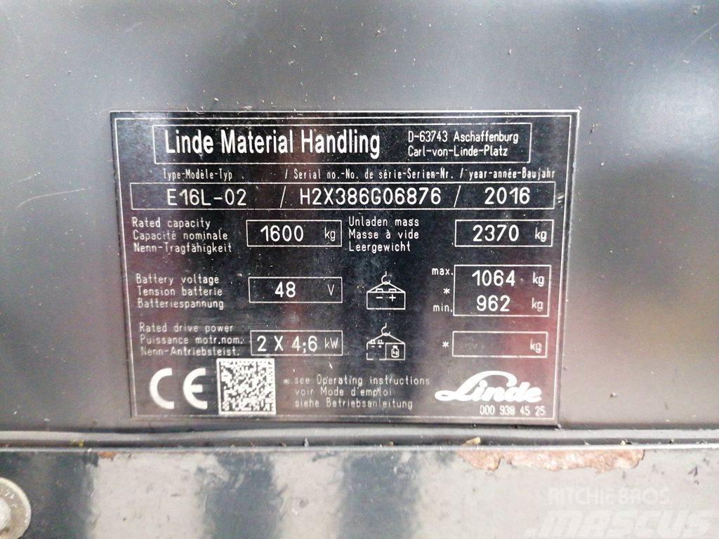 Linde E16L-02 Elektrische heftrucks