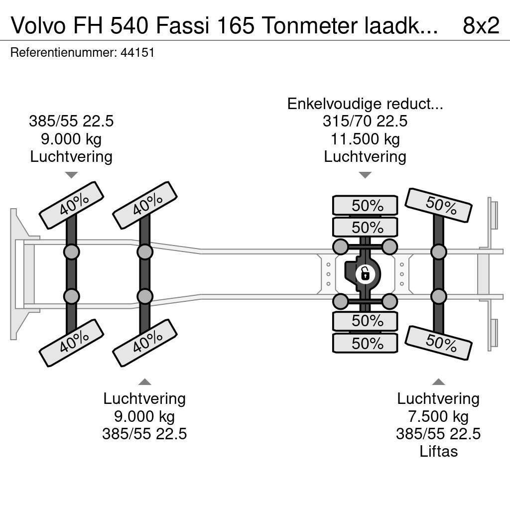 Volvo FH 540 Fassi 165 Tonmeter laadkraan + Fly-Jib Just Kranen voor alle terreinen