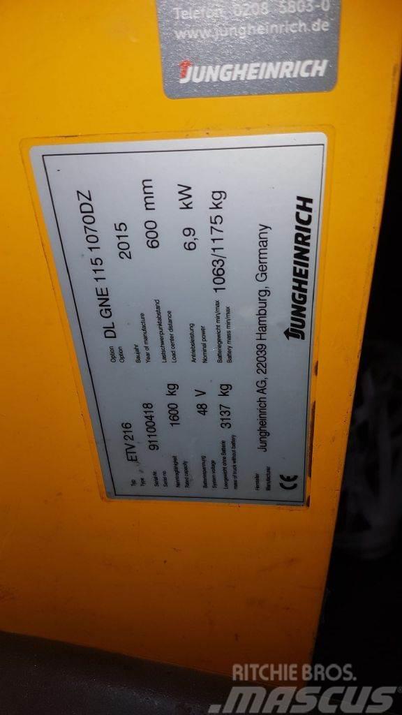 Jungheinrich ETV 216 10700 mm HH Reachtruck voor hoog niveau