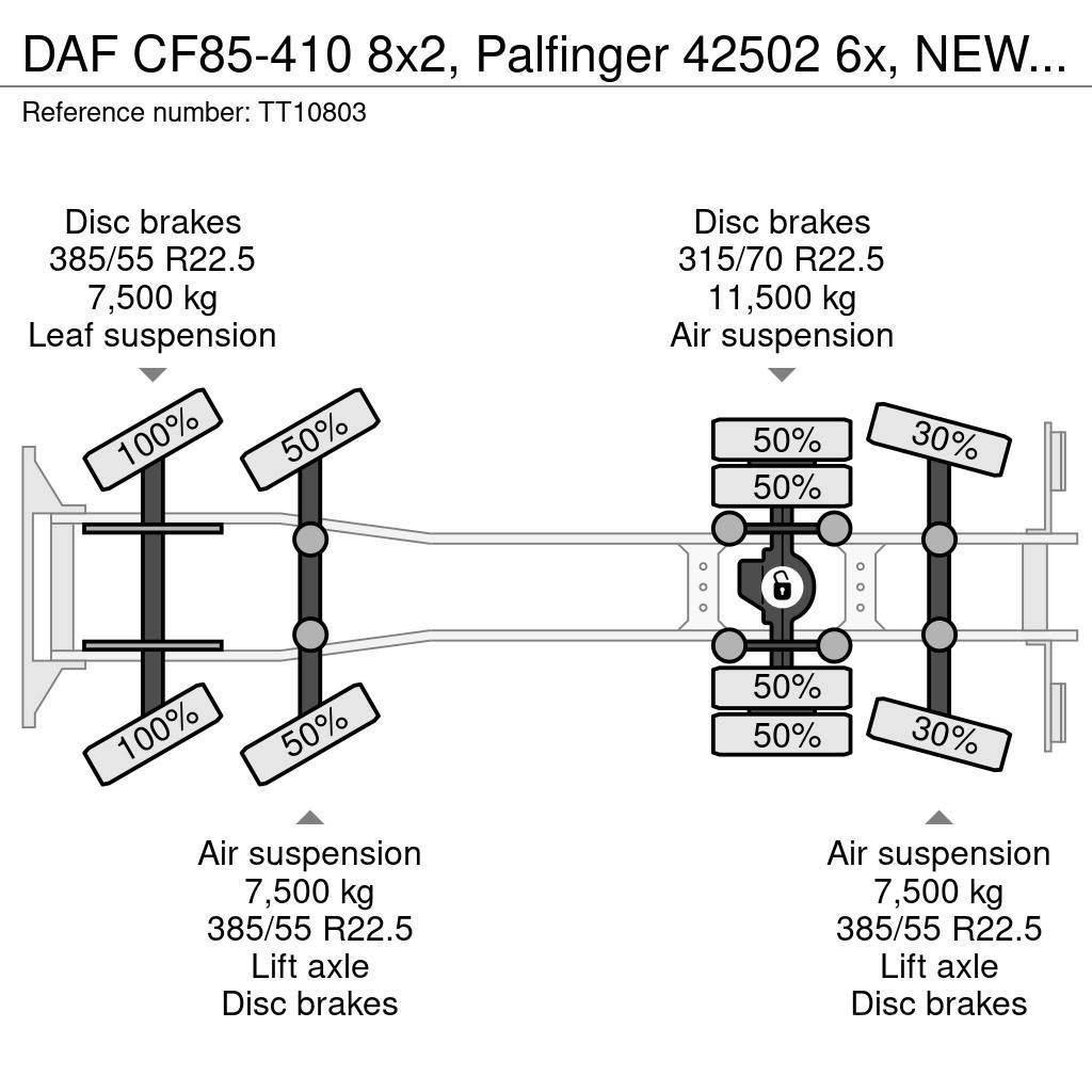 DAF CF85-410 8x2, Palfinger 42502 6x, NEW Engine Kranen voor alle terreinen