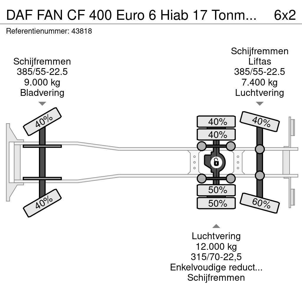 DAF FAN CF 400 Euro 6 Hiab 17 Tonmeter laadkraan Vrachtwagen met containersysteem