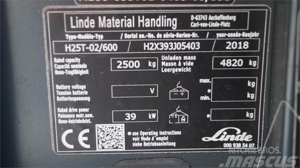 Linde H25T/600 LPG heftrucks