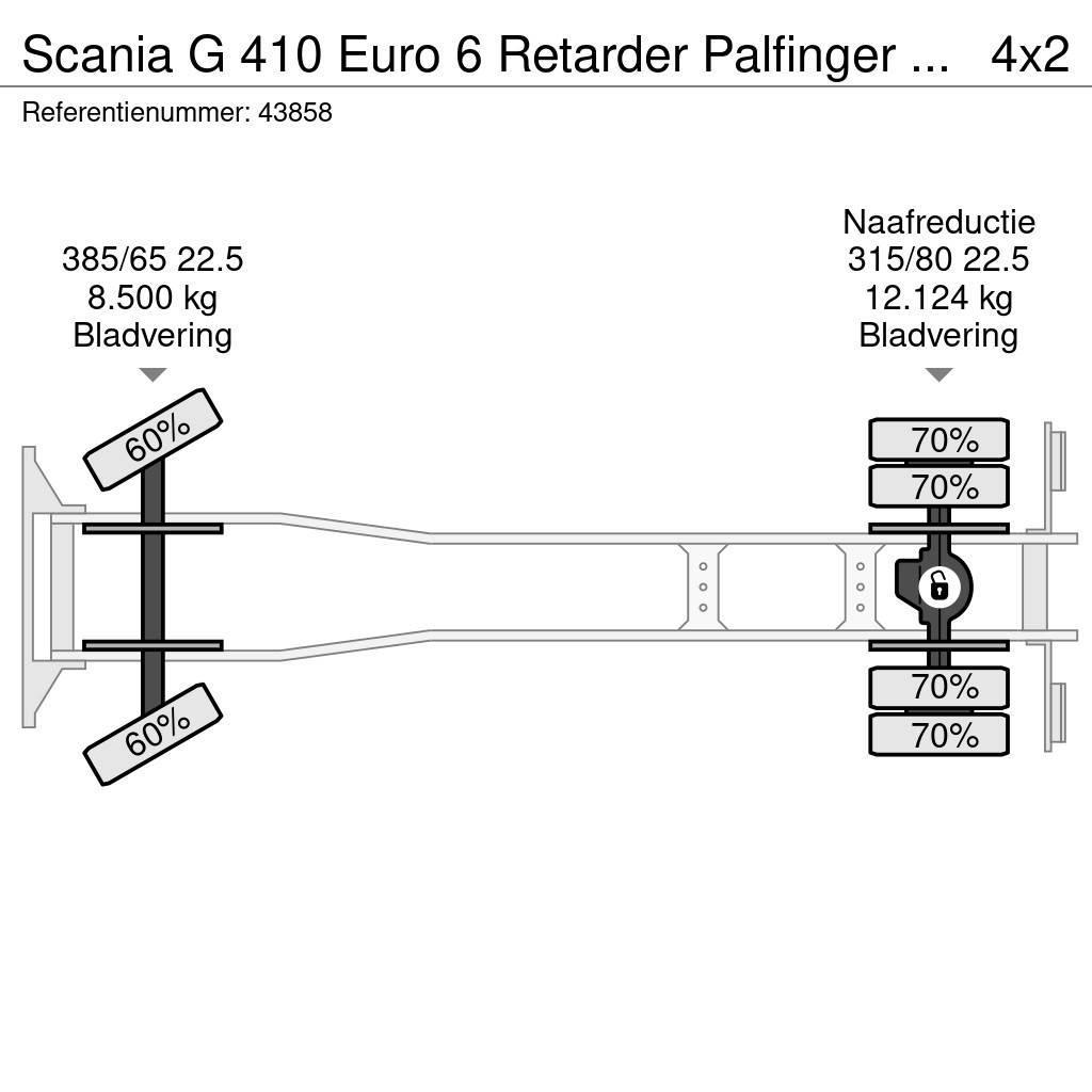Scania G 410 Euro 6 Retarder Palfinger 15 Ton haakarmsyst Vrachtwagen met containersysteem