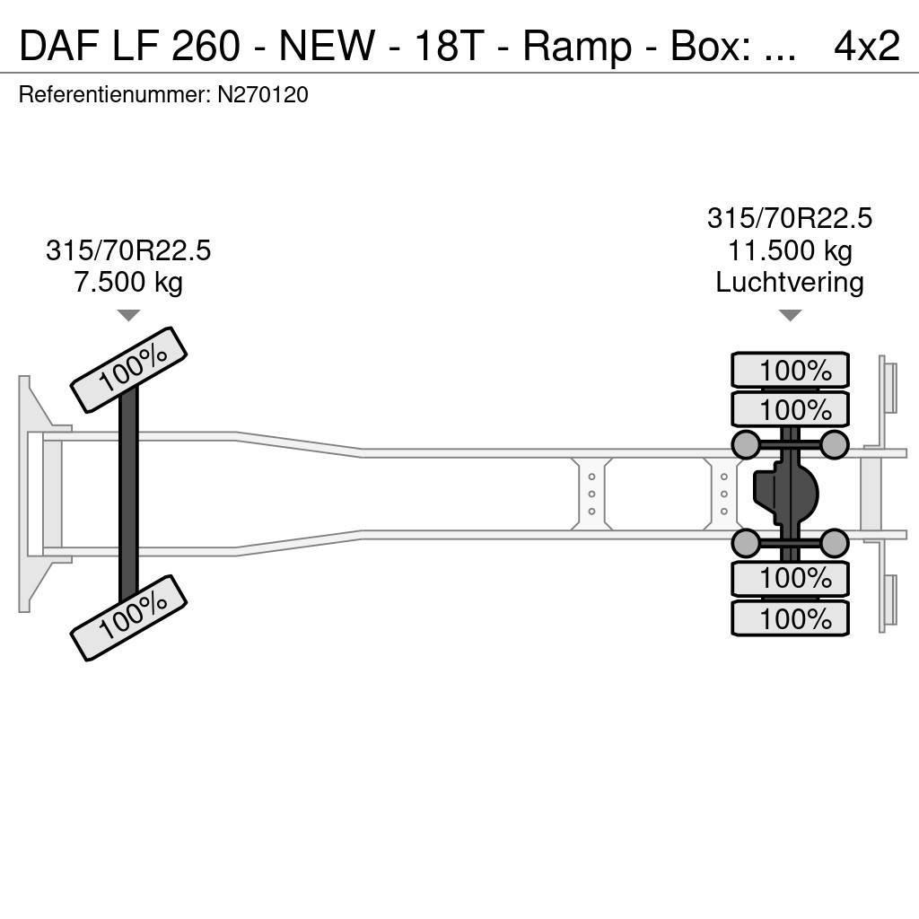 DAF LF 260 - NEW - 18T - Ramp - Box: 7.50 - 2.50 - Too Oprijwagen