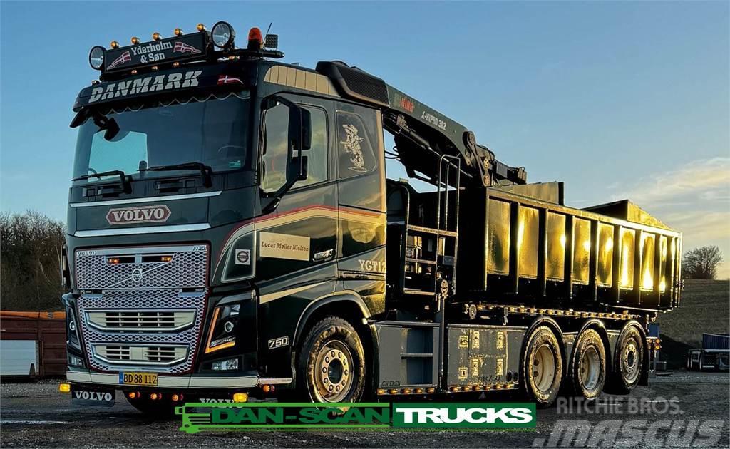 Volvo FH 750 inkl kran og PHV Vrachtwagen met containersysteem