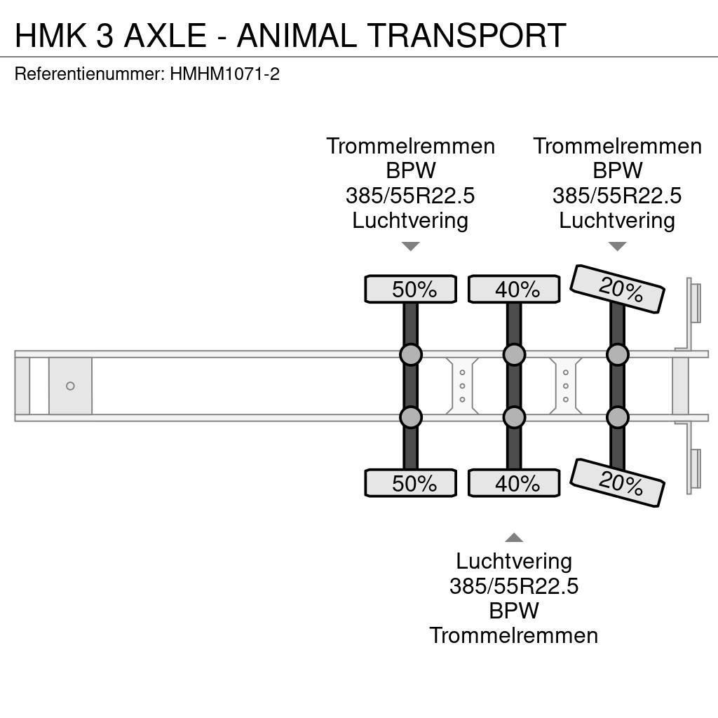  HMK 3 AXLE - ANIMAL TRANSPORT Veetransport oplegger