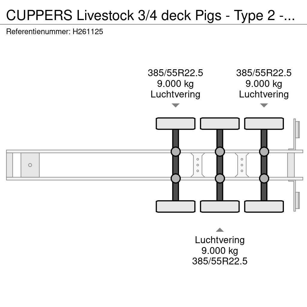  CUPPERS Livestock 3/4 deck Pigs  - Type 2 - Water Veetransport oplegger
