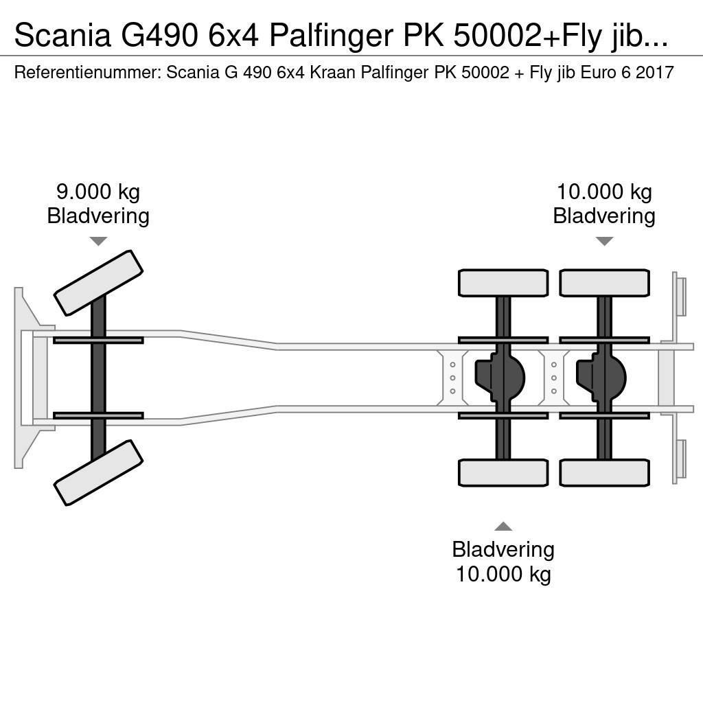 Scania G490 6x4 Palfinger PK 50002+Fly jib RETARDER Euro Kranen voor alle terreinen