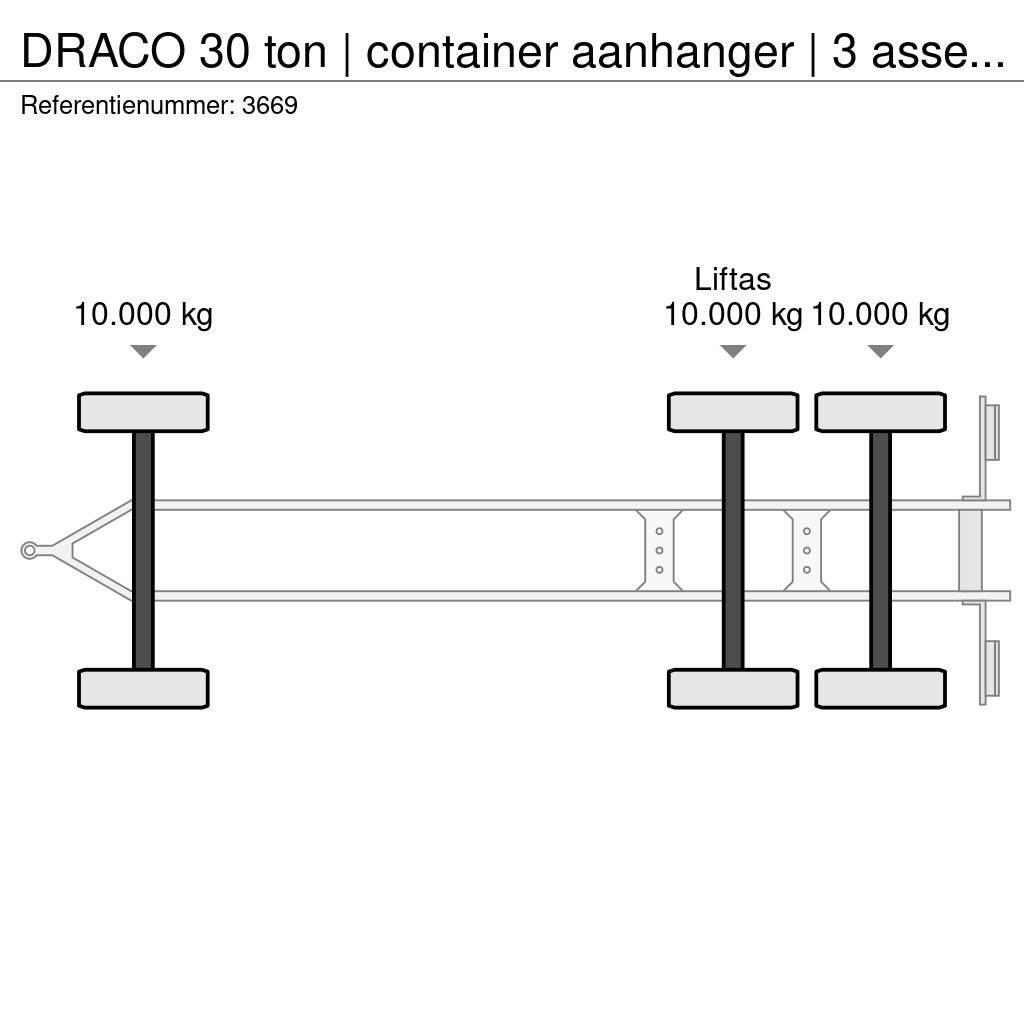 Draco 30 ton | container aanhanger | 3 asser overzetter Containerchassis