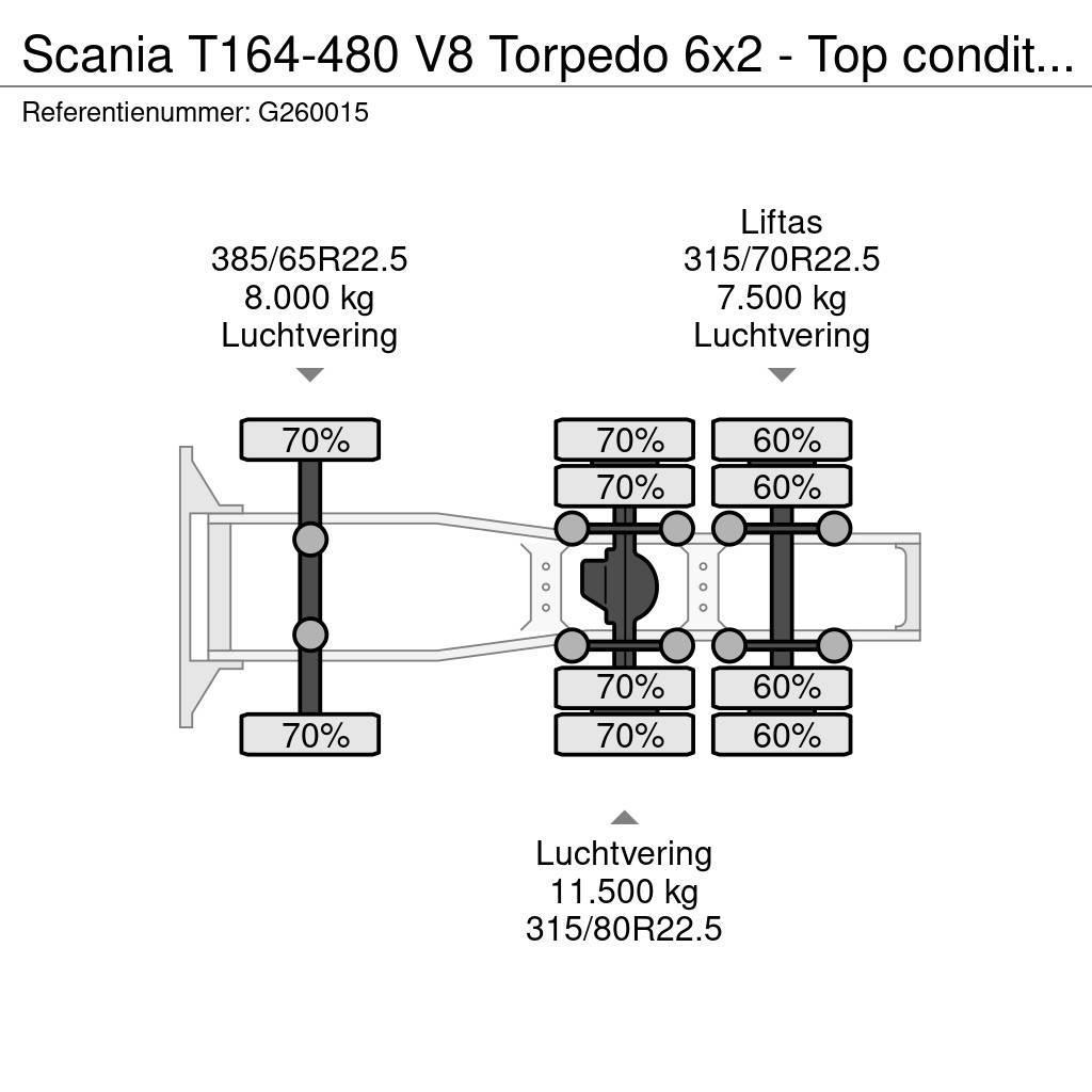 Scania T164-480 V8 Torpedo 6x2 - Top condition - Full spe Trekkers