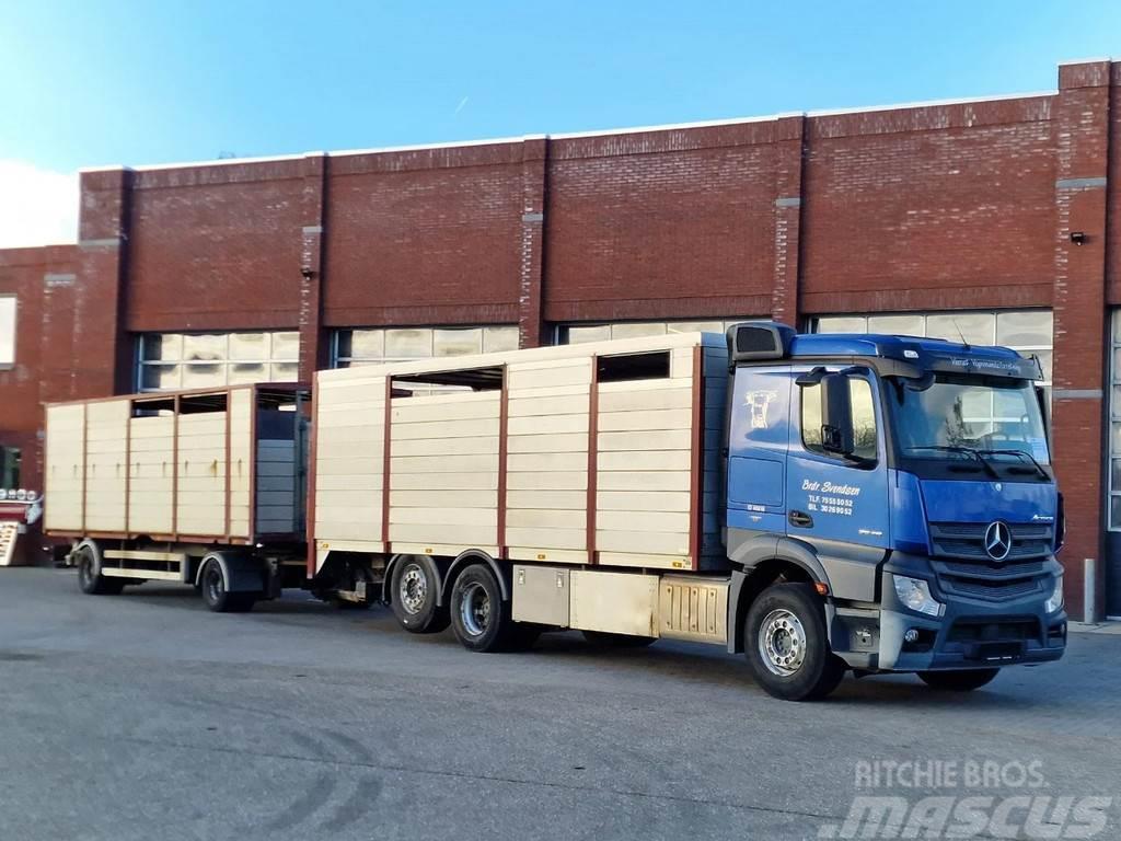 Mercedes-Benz Actros 2548 6x2 - Livestock 1 deck - Truck + Trail Dieren transport trucks