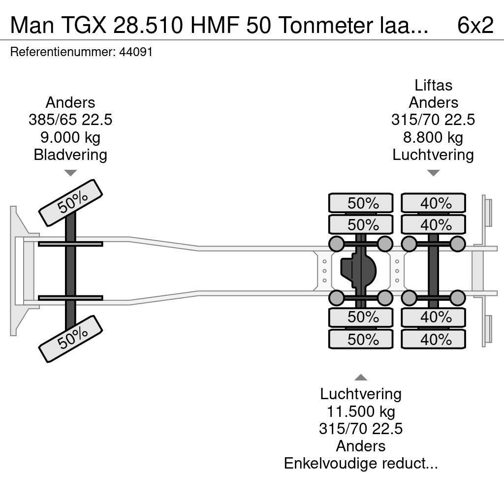 MAN TGX 28.510 HMF 50 Tonmeter laadkraan + Fly-Jib Auto hoogwerkers