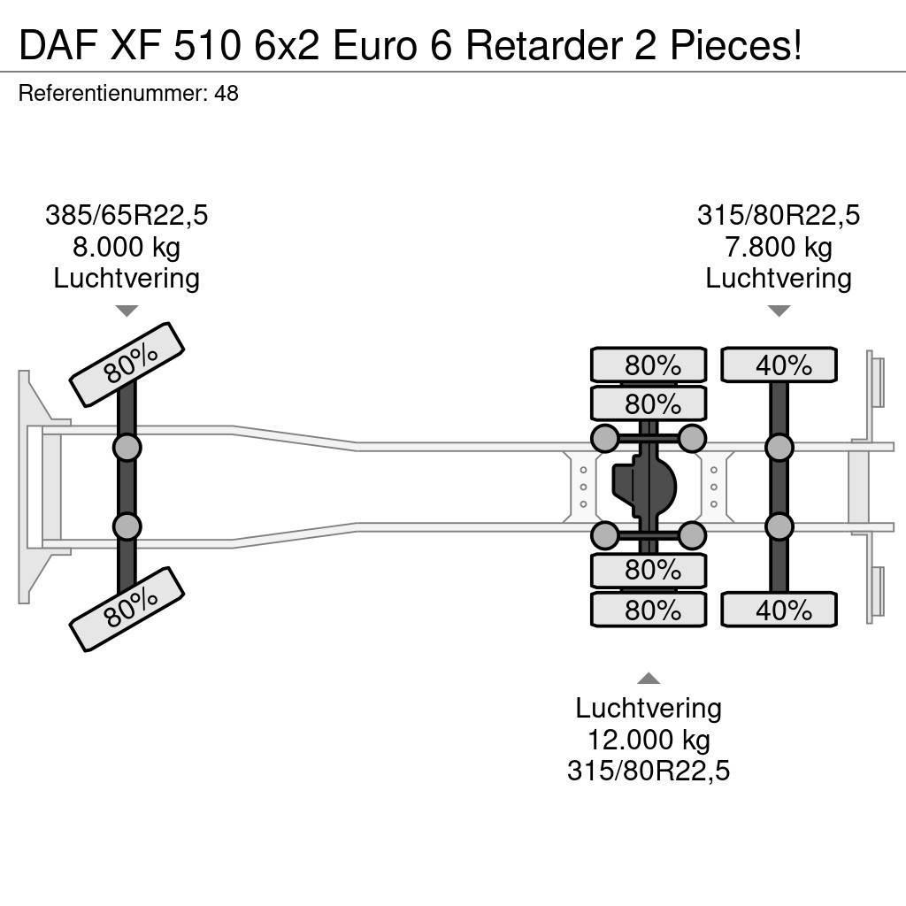 DAF XF 510 6x2 Euro 6 Retarder 2 Pieces! Kipper