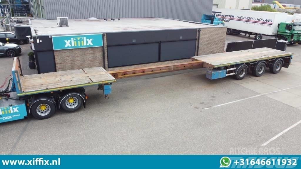 Floor 3-axle flat extendable trailer, 2x hydr. steering Vlakke laadvloeren