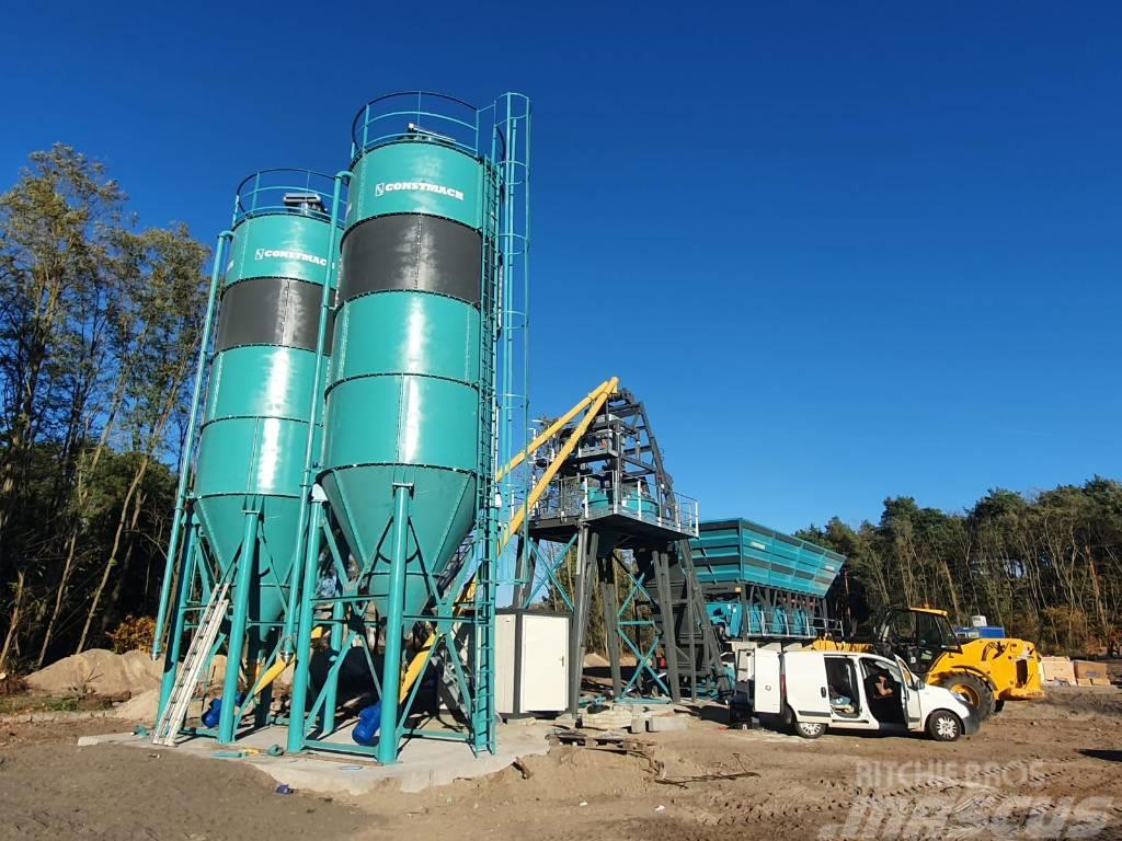 Constmach 60 M3/H Compact Concrete Batching Plant Menginstallaties