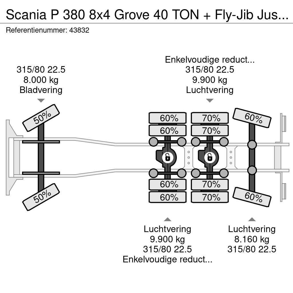 Scania P 380 8x4 Grove 40 TON + Fly-Jib Just 31.682 km! Kranen voor alle terreinen