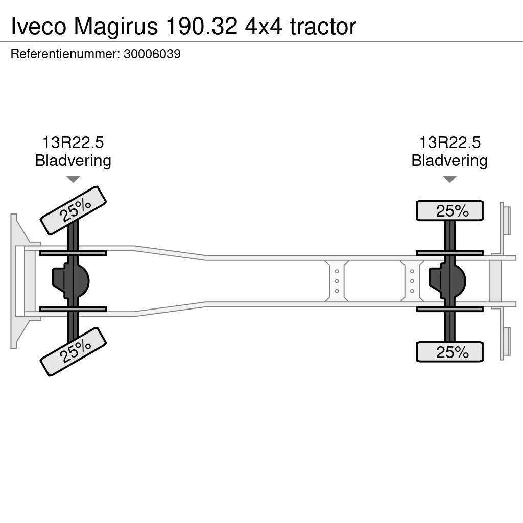Iveco Magirus 190.32 4x4 tractor Platte bakwagens