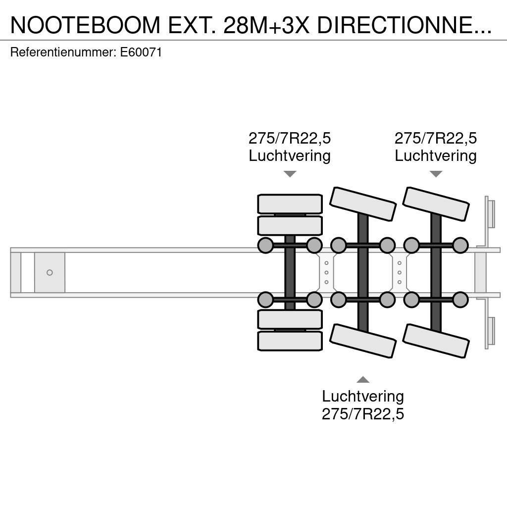 Nooteboom EXT. 28M+3X DIRECTIONNEL/STEERING/GELENKT Vlakke laadvloeren