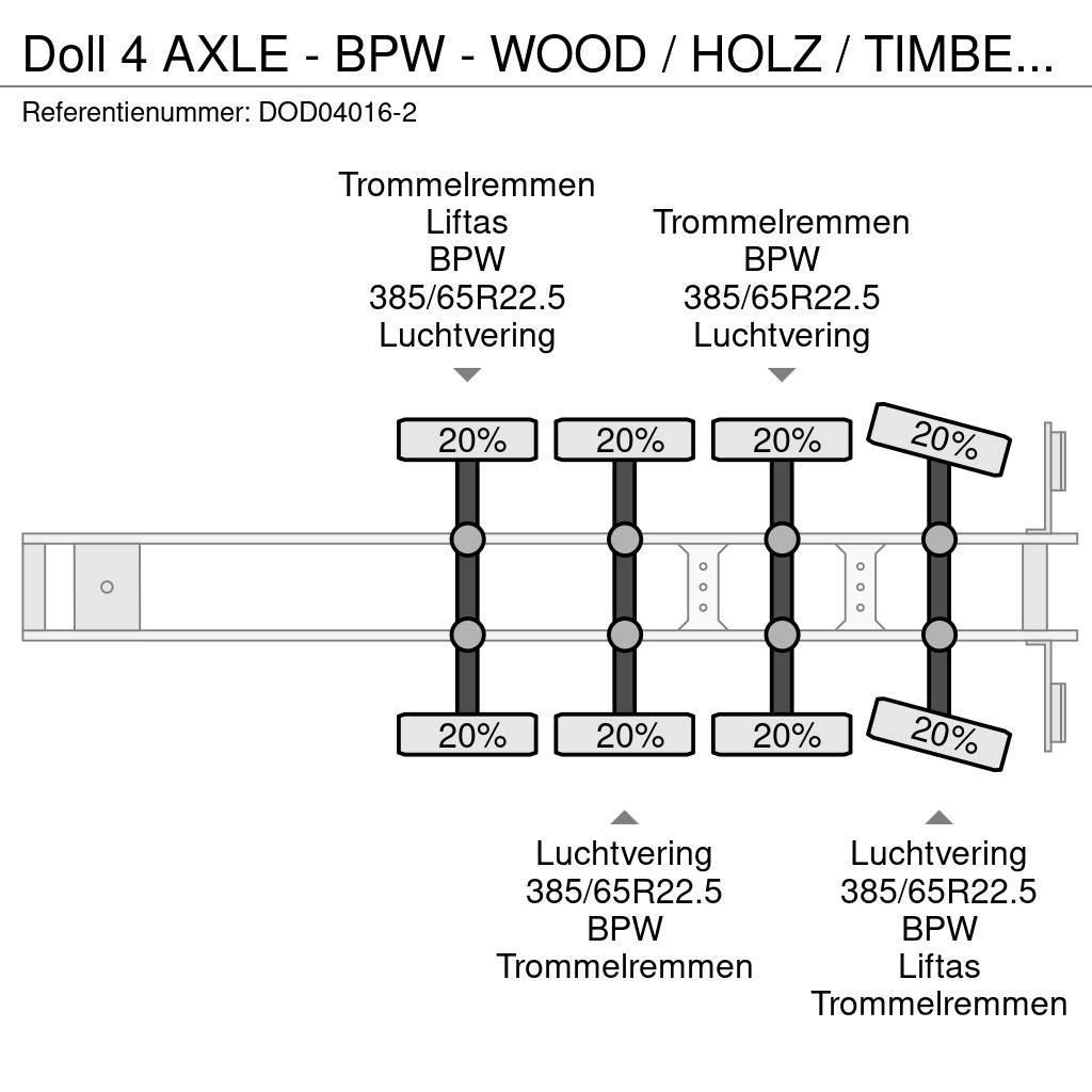 Doll 4 AXLE - BPW - WOOD / HOLZ / TIMBER TRANSPORTER Houtopleggers