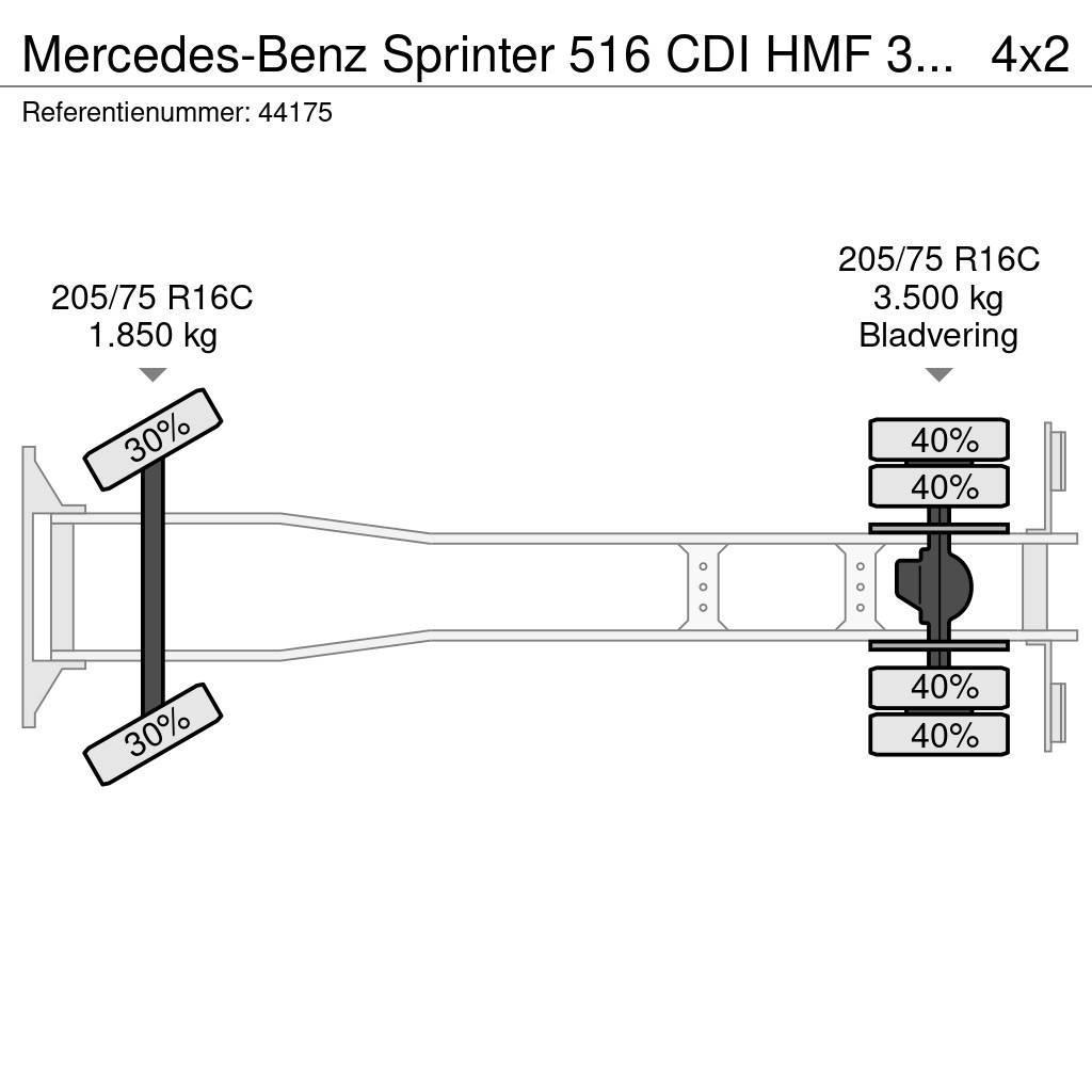 Mercedes-Benz Sprinter 516 CDI HMF 3 Tonmeter laadkraan Kranen voor alle terreinen