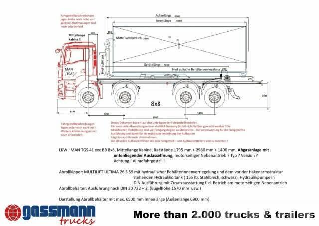 Hiab Ultima 26S59 Abrollanlage, Funk Vrachtwagen met containersysteem