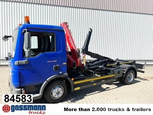 MAN TGL 12.180 4x2 BB, City-Abroller, Kran AMCO VEBA Vrachtwagen met containersysteem