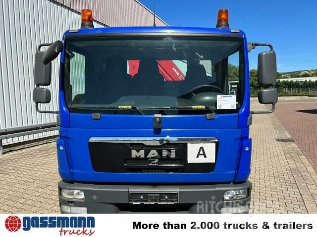 MAN TGL 12.180 4x2 BB, City-Abroller, Kran AMCO VEBA Vrachtwagen met containersysteem