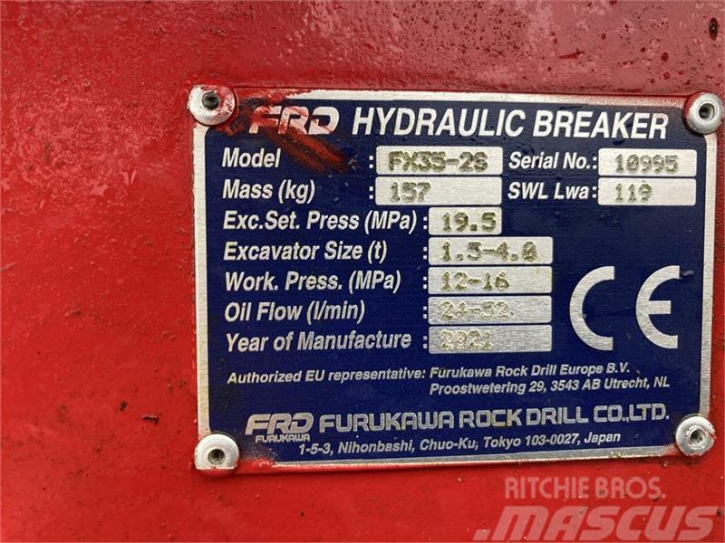 FRD FX35-25 Monteret med udstyr til Rammehammer Hamers en brekers