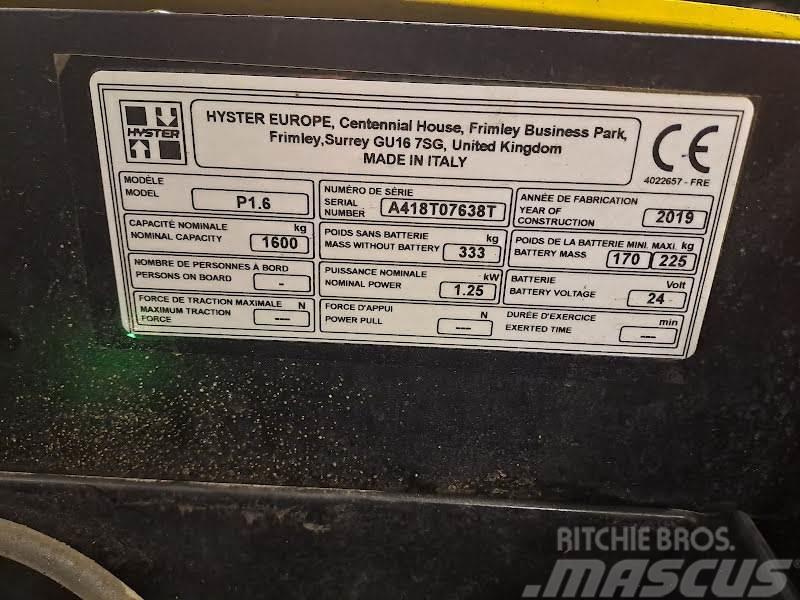 Hyster P1.6 Electro-pallettrucks