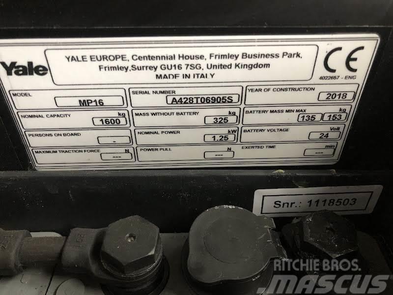 Yale MP16 Electro-pallettrucks