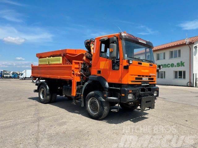 Iveco MAGIRUS 4x4 threesided kipper with crane vin 048 Anders