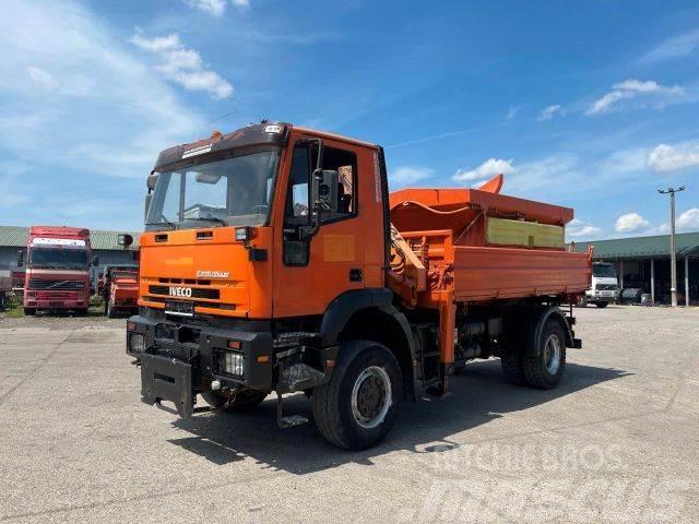 Iveco MAGIRUS 4x4 threesided kipper with crane vin 048 Anders