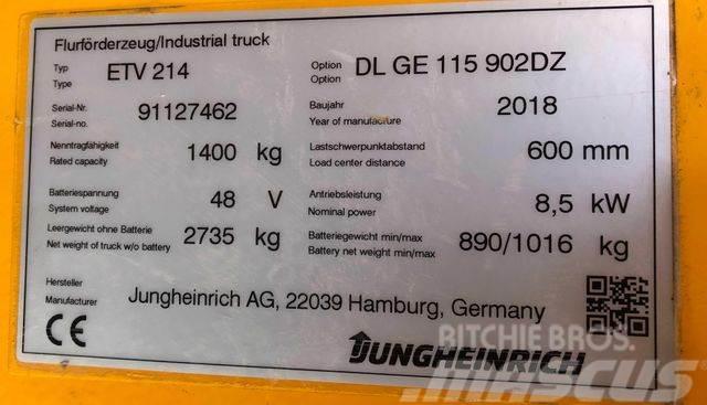 Jungheinrich ETV 214 - 9,02M HUB-KAMERA-WAAGE-4590 STD. Reachtruck voor hoog niveau