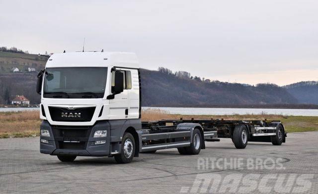 MAN TGX 18.440 Fahrgestell 7,00m + Anhänger 6,90m Chassis met cabine