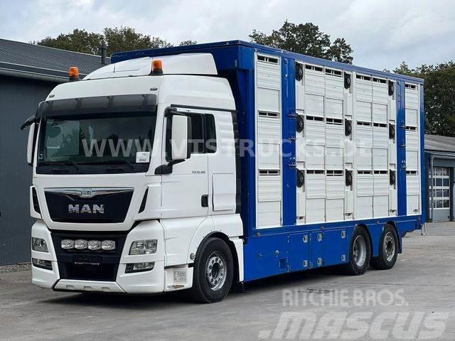 MAN TGX 26.480 6x2 3.Stock FINKL mit Hubdach,Tränke Dieren transport trucks