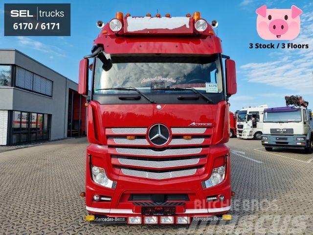 Mercedes-Benz Actros / Durchladezug / 3 Stock / Lenkachse Dieren transport trucks