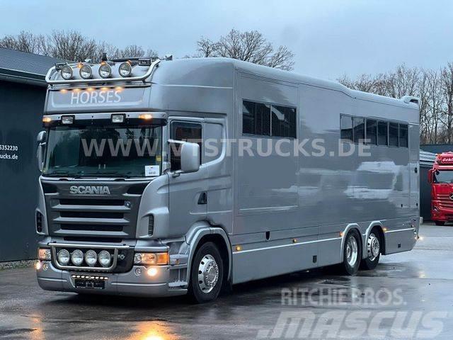 Scania R500 V8 Pferdetransporter Pop Out Roelofsen Auf. Dieren transport trucks