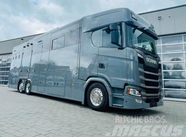 Scania S 450 Doppel Pop-out Pop-Up Pferdetransporter Dieren transport trucks