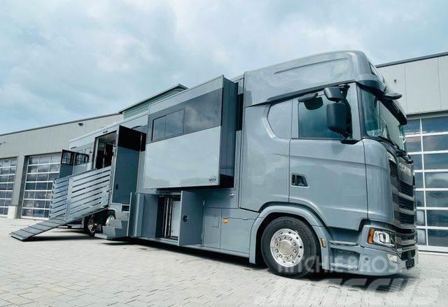Scania S 450 Doppel Pop-out Pop-Up Pferdetransporter Dieren transport trucks