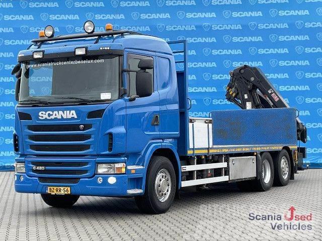 Scania G 420 LB6x2*4HNA 9T 6320x2540 HIAB 211 EP-4 AIRCO Platte bakwagens
