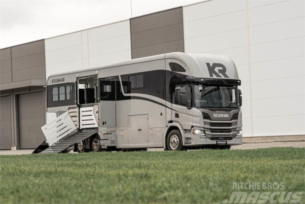 Scania P410 6x2*4 KRISMAR 6 hästar Dieren transport trucks