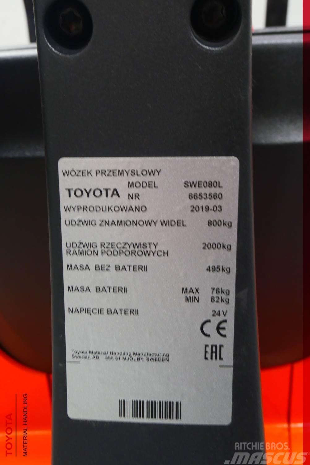 Toyota SWE080L Lithium-ion Stapelaar meeloop
