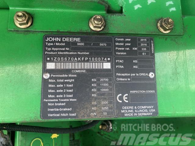 John Deere S670I Maaidorsmachines