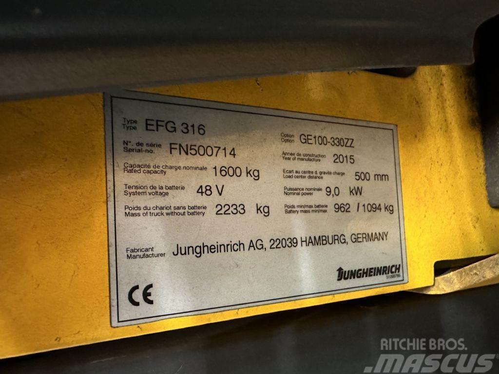 Jungheinrich EFG 316 - FREIHUB-Mast !!! Elektrische heftrucks