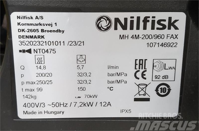 Nilfisk 200/960 FAX Hogedrukreinigers
